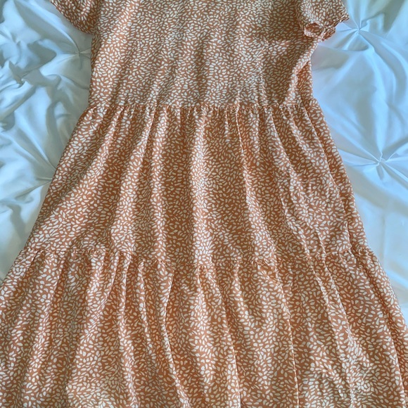 Orange and White Flowing Dress - Picture 6 of 6